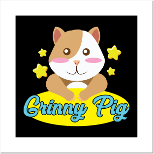 Grinny Pig Gift for Guinea Pig Lovers Cute Guinea Pig Posters and Art